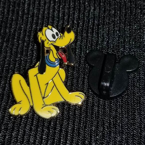 Disney Dogs Pluto Pin Cute Mini Blue Collar Sitting 2002 Happy Smile Dog Vintage - Picture 7 of 11